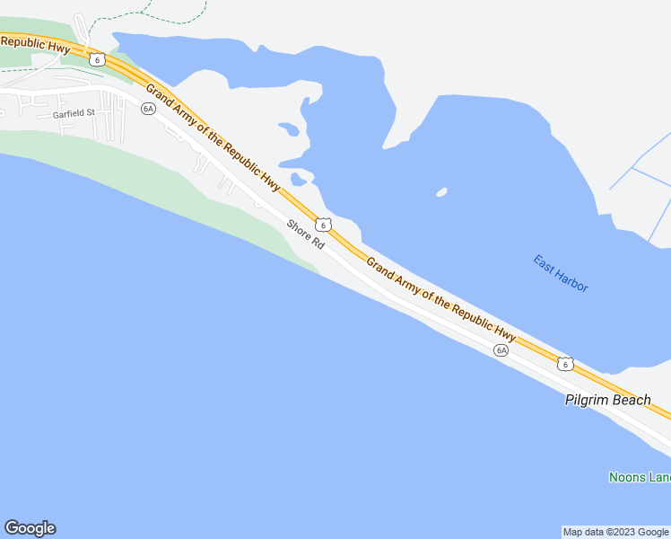 map of restaurants, bars, coffee shops, grocery stores, and more near 570 Shore Road in Provincetown
