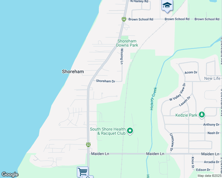map of restaurants, bars, coffee shops, grocery stores, and more near 2311 Shoreham Highlands Street in St. Joseph