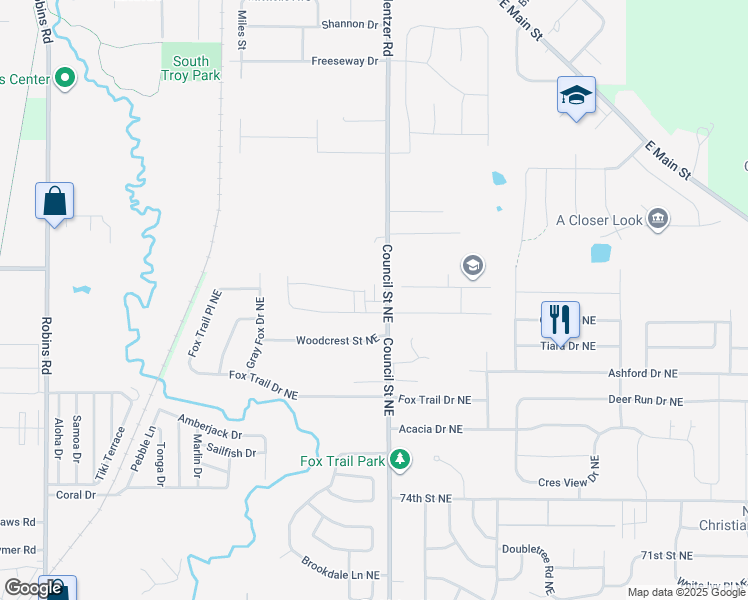 map of restaurants, bars, coffee shops, grocery stores, and more near 1510 Woodcrest St NE in Cedar Rapids