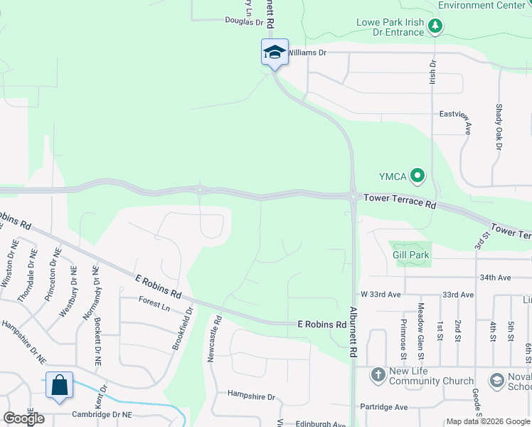 map of restaurants, bars, coffee shops, grocery stores, and more near 3475 Newcastle Road in Marion