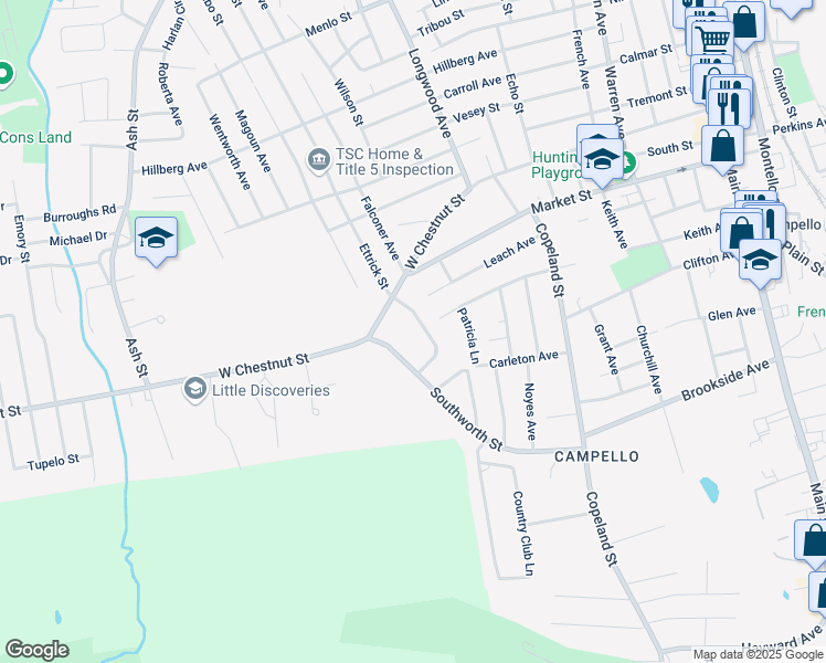 map of restaurants, bars, coffee shops, grocery stores, and more near 9 Mercedes Road in Brockton