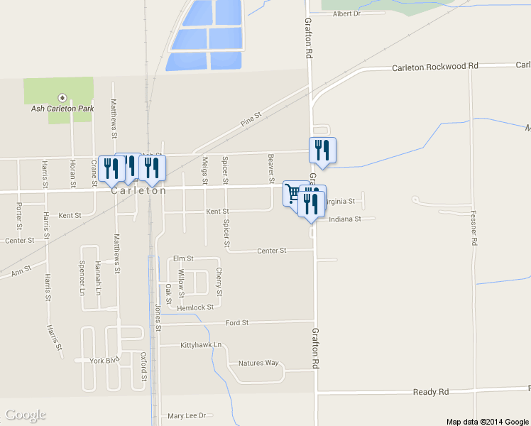 map of restaurants, bars, coffee shops, grocery stores, and more near 350 Kent Street in Carleton
