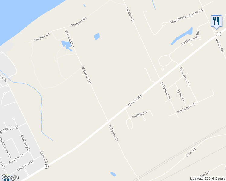 map of restaurants, bars, coffee shops, grocery stores, and more near 6946 West Lake Road in Fairview