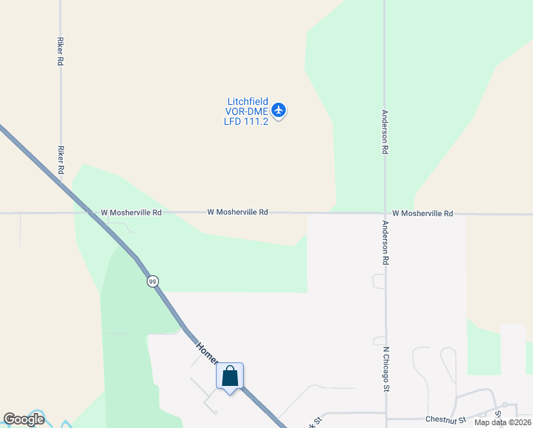 map of restaurants, bars, coffee shops, grocery stores, and more near 7761 West Mosherville Road in Litchfield