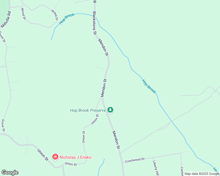 map of restaurants, bars, coffee shops, grocery stores, and more near 286 Mendon Street in Blackstone