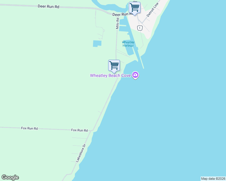 map of restaurants, bars, coffee shops, grocery stores, and more near 42 Pulley Road in Wheatley