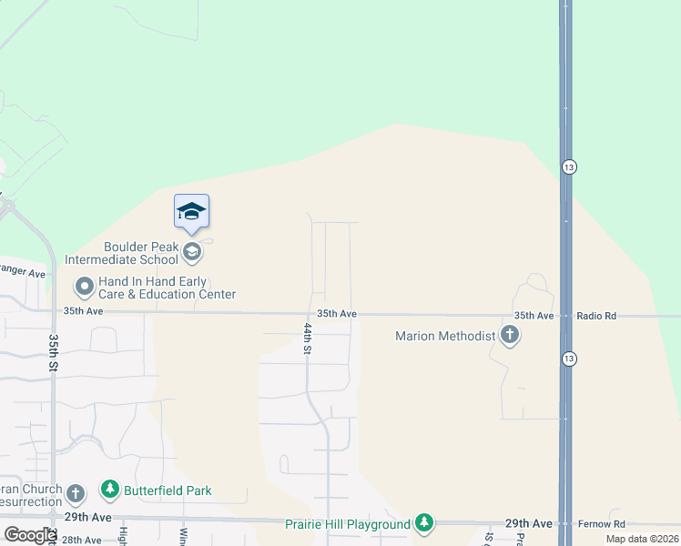map of restaurants, bars, coffee shops, grocery stores, and more near 4500 35th Avenue in Marion