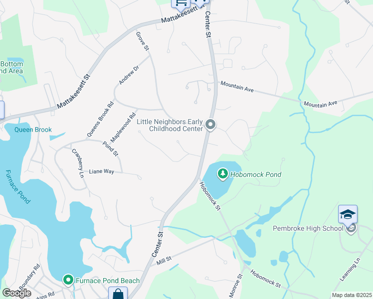map of restaurants, bars, coffee shops, grocery stores, and more near 18 Erikson Lane in Pembroke