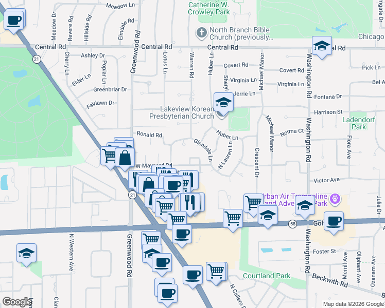 map of restaurants, bars, coffee shops, grocery stores, and more near in Niles