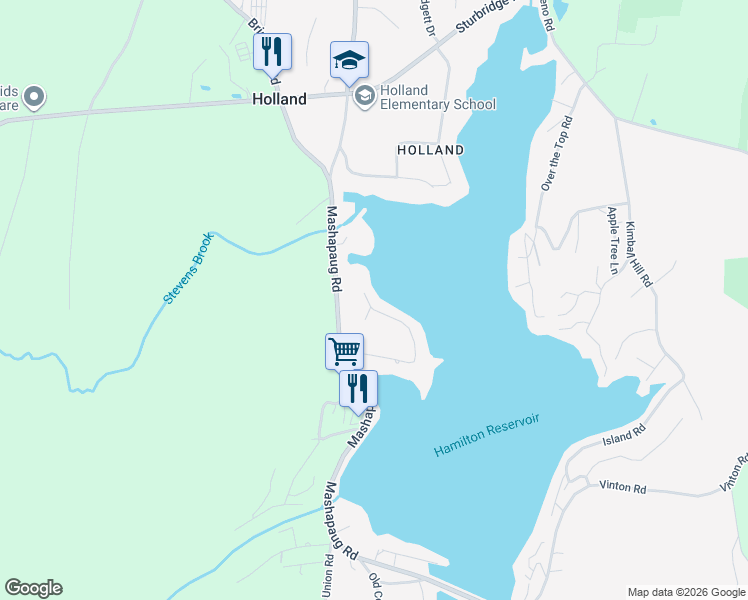 map of restaurants, bars, coffee shops, grocery stores, and more near 33 Lakeshore Drive in Holland