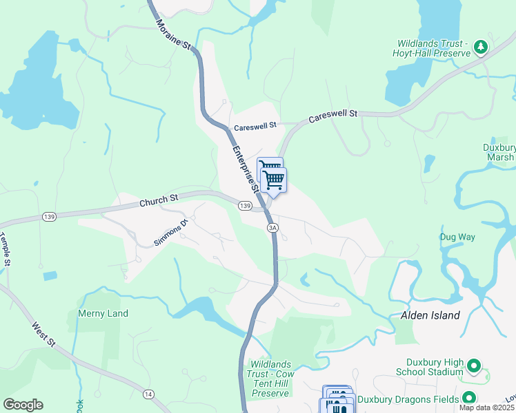 map of restaurants, bars, coffee shops, grocery stores, and more near 10 Enterprise Street in Duxbury