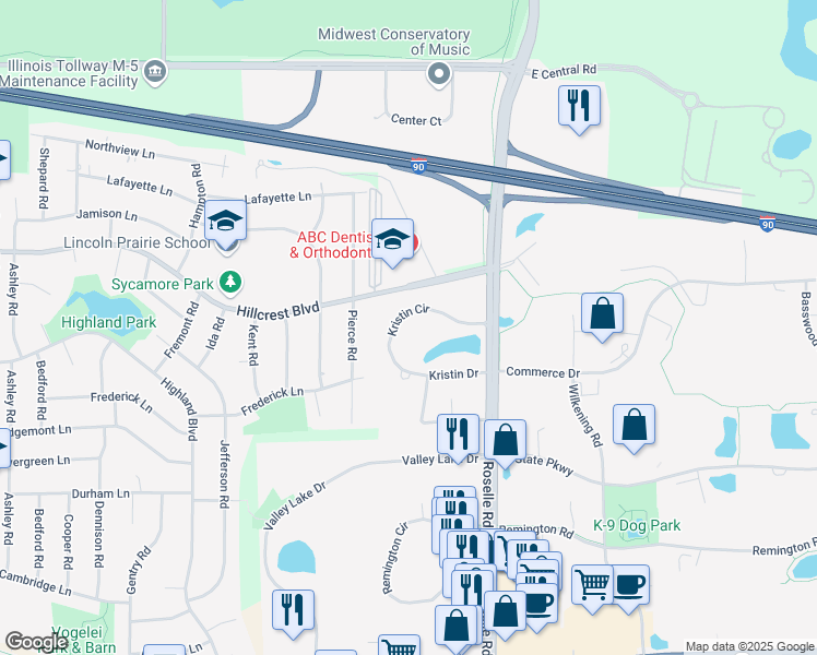map of restaurants, bars, coffee shops, grocery stores, and more near 1750 Sleepy Hollow Court in Schaumburg