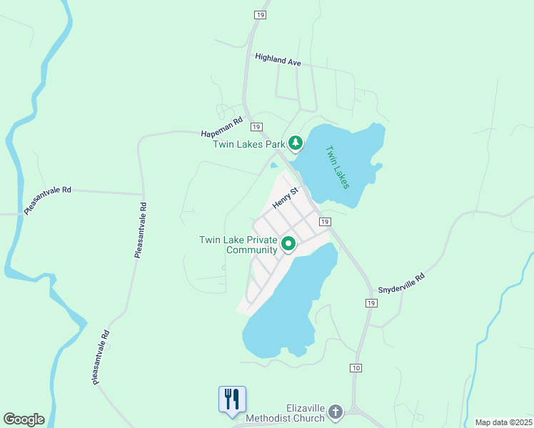 map of restaurants, bars, coffee shops, grocery stores, and more near 25-33 Henry St in Elizaville