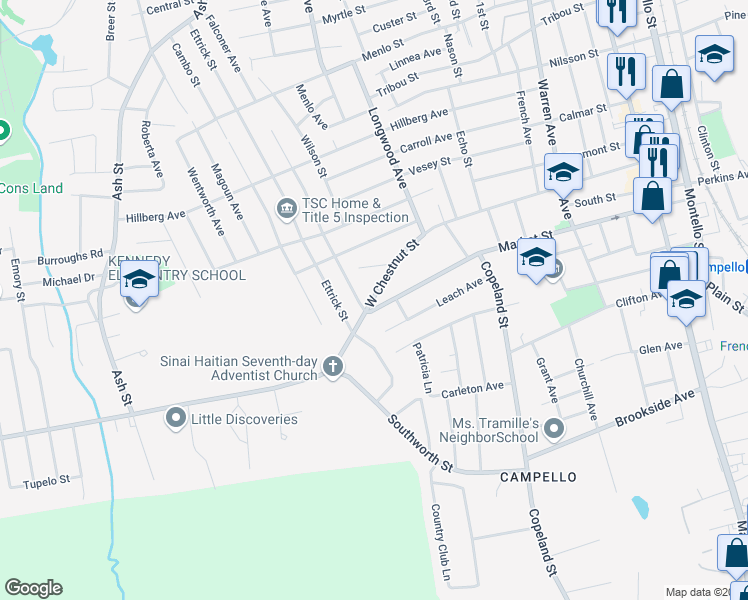 map of restaurants, bars, coffee shops, grocery stores, and more near 284 Falconer Avenue in Brockton