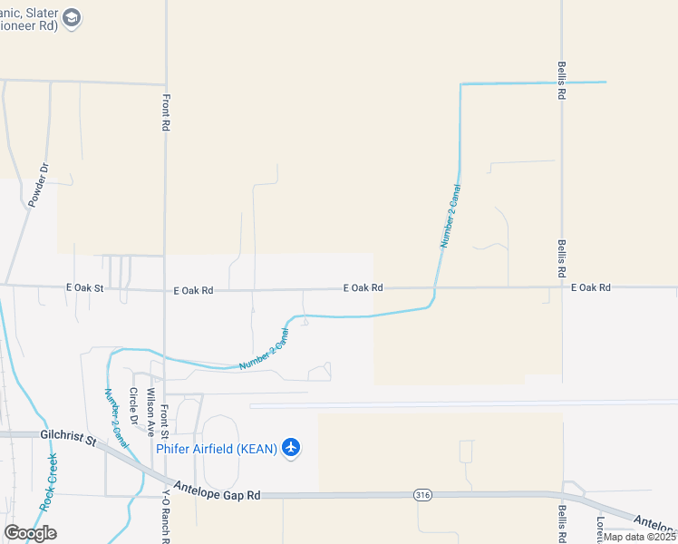 map of restaurants, bars, coffee shops, grocery stores, and more near 208 East Oak Road in Wheatland
