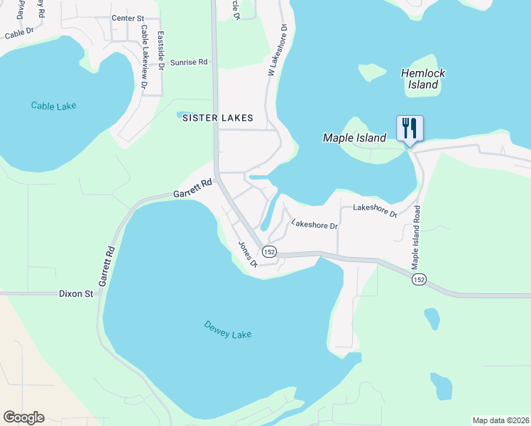 map of restaurants, bars, coffee shops, grocery stores, and more near 50761 West Bay Road in Dowagiac