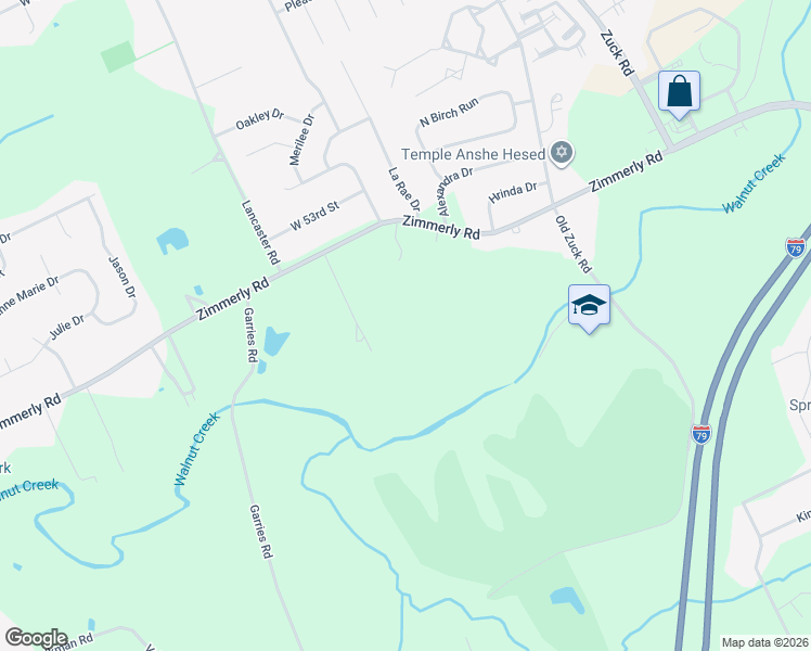 map of restaurants, bars, coffee shops, grocery stores, and more near 3105 Zimmerly Road in Erie