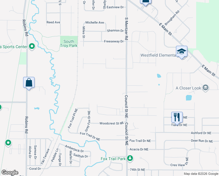 map of restaurants, bars, coffee shops, grocery stores, and more near 8201 Council Street Northeast in Cedar Rapids