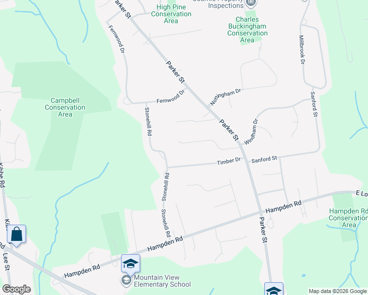 map of restaurants, bars, coffee shops, grocery stores, and more near 84 Bent Tree Road in East Longmeadow