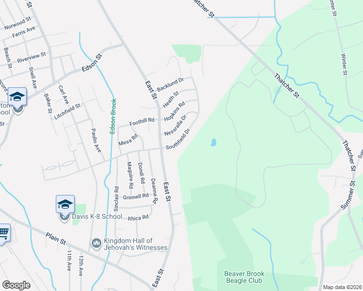 map of restaurants, bars, coffee shops, grocery stores, and more near 165 Southfield Drive in Brockton