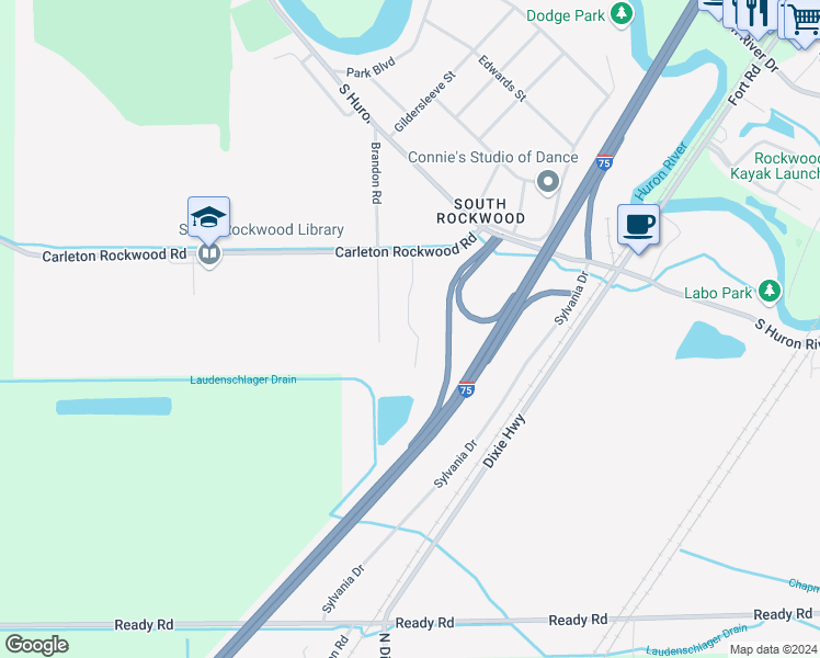 map of restaurants, bars, coffee shops, grocery stores, and more near 12680 Stoneridge Lane in Charter Township of Berlin