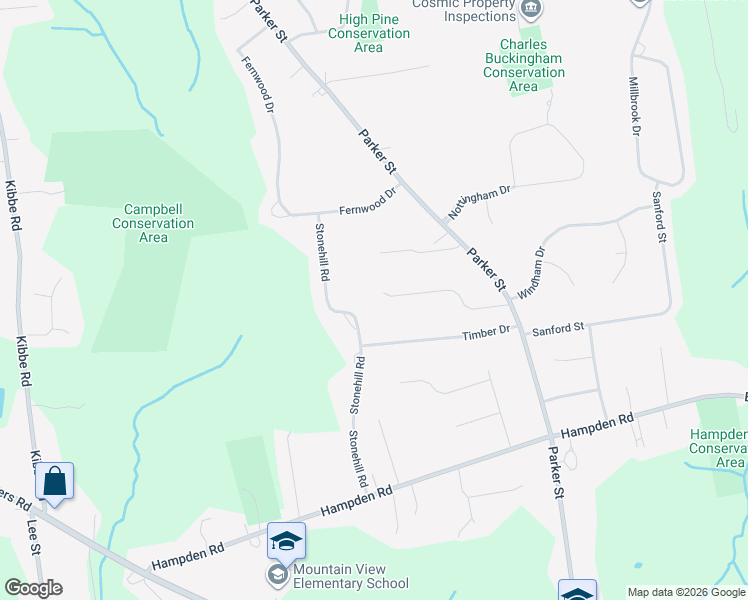 map of restaurants, bars, coffee shops, grocery stores, and more near 84 Bent Tree Road in East Longmeadow