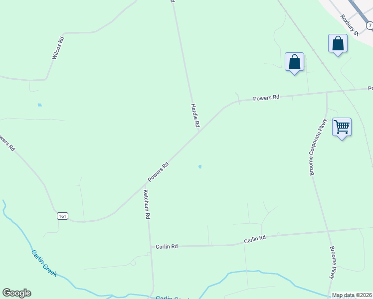 map of restaurants, bars, coffee shops, grocery stores, and more near 880 Powers Road in Conklin