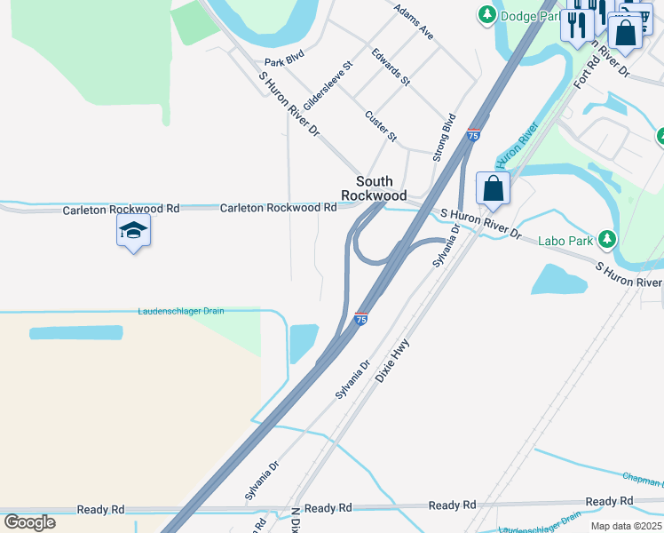 map of restaurants, bars, coffee shops, grocery stores, and more near 12680 Stoneridge Lane in Charter Township of Berlin