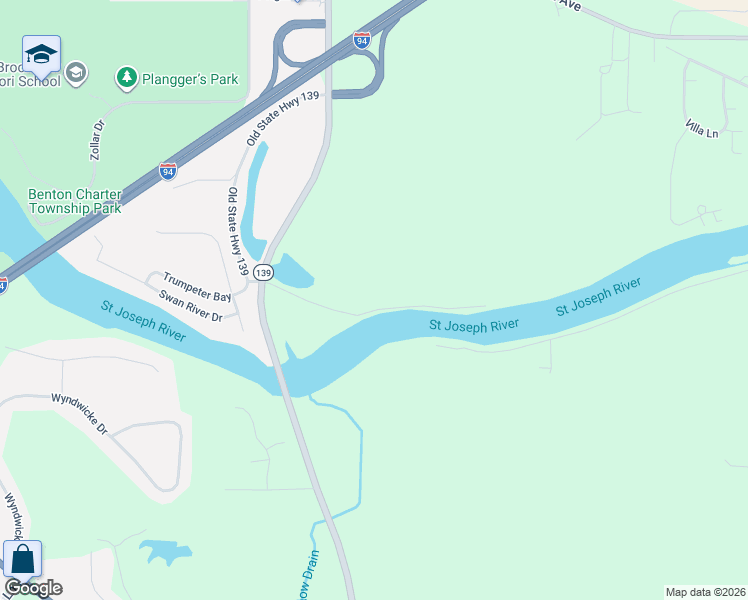 map of restaurants, bars, coffee shops, grocery stores, and more near 1100 Diller Road in Benton Harbor