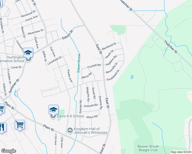map of restaurants, bars, coffee shops, grocery stores, and more near 175 Deanna Road in Brockton