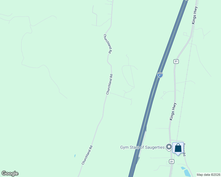 map of restaurants, bars, coffee shops, grocery stores, and more near 391 Churchland Road in Saugerties