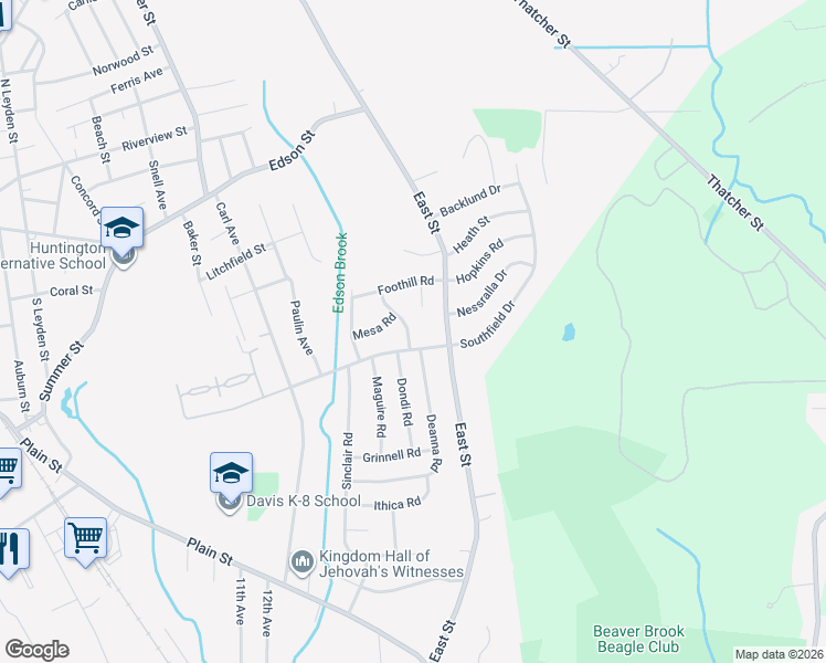 map of restaurants, bars, coffee shops, grocery stores, and more near 175 Deanna Road in Brockton