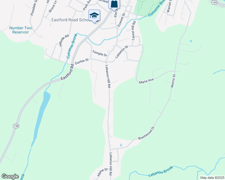map of restaurants, bars, coffee shops, grocery stores, and more near 83 Lebanon Hill Road in Southbridge