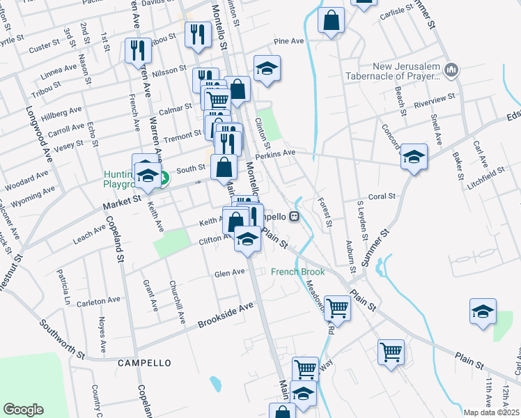 map of restaurants, bars, coffee shops, grocery stores, and more near 5 Terminal Place in Brockton