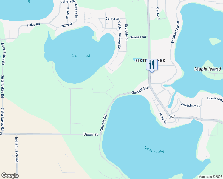 map of restaurants, bars, coffee shops, grocery stores, and more near 50698 Garrett Road in Dowagiac