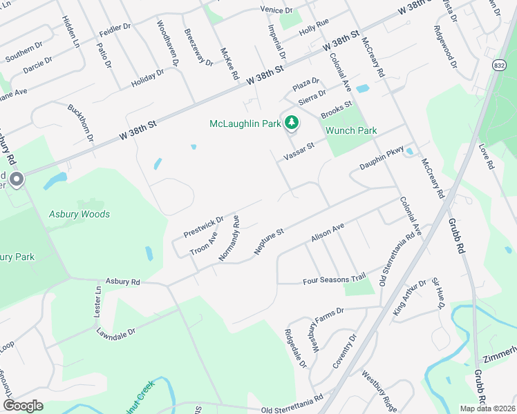 map of restaurants, bars, coffee shops, grocery stores, and more near 4205 Prestwick Dr in Erie