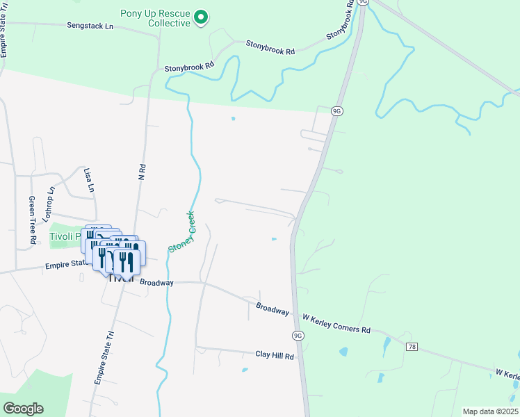 map of restaurants, bars, coffee shops, grocery stores, and more near in Tivoli