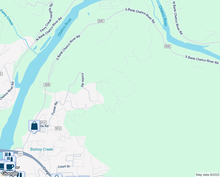 map of restaurants, bars, coffee shops, grocery stores, and more near 98025 Crown Terrace in Brookings
