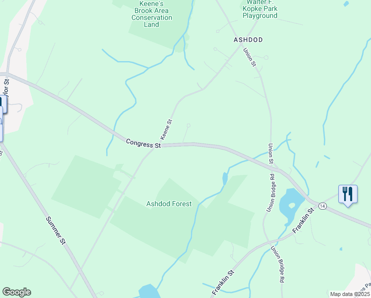 map of restaurants, bars, coffee shops, grocery stores, and more near 785 Congress Street in Duxbury