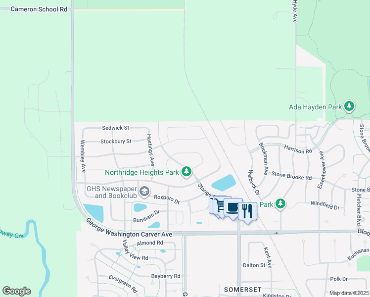map of restaurants, bars, coffee shops, grocery stores, and more near 2805 Danbury Road in Ames