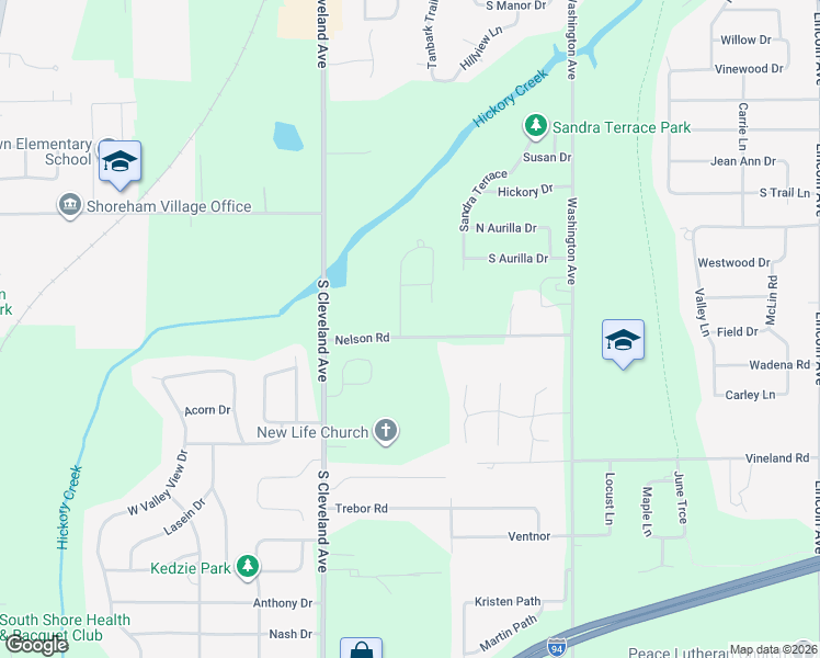 map of restaurants, bars, coffee shops, grocery stores, and more near 1565 Nelson Road in St. Joseph