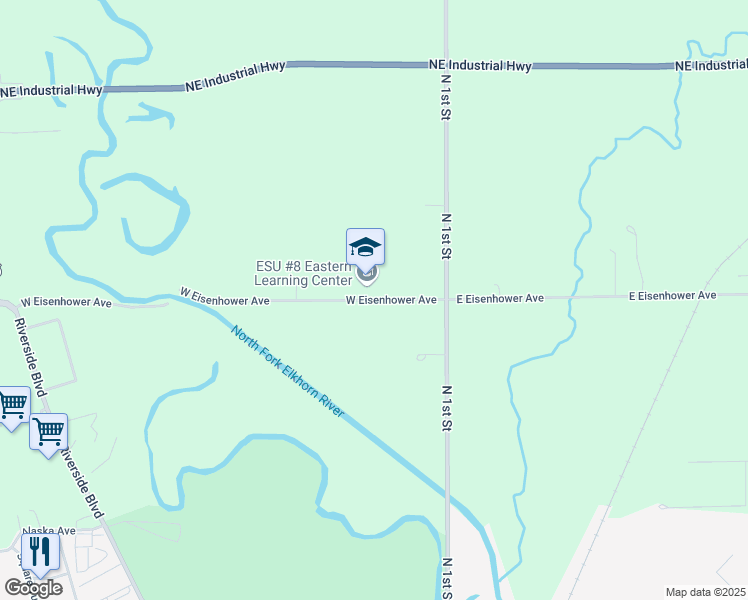 map of restaurants, bars, coffee shops, grocery stores, and more near 300 West Eisenhower Avenue in Norfolk