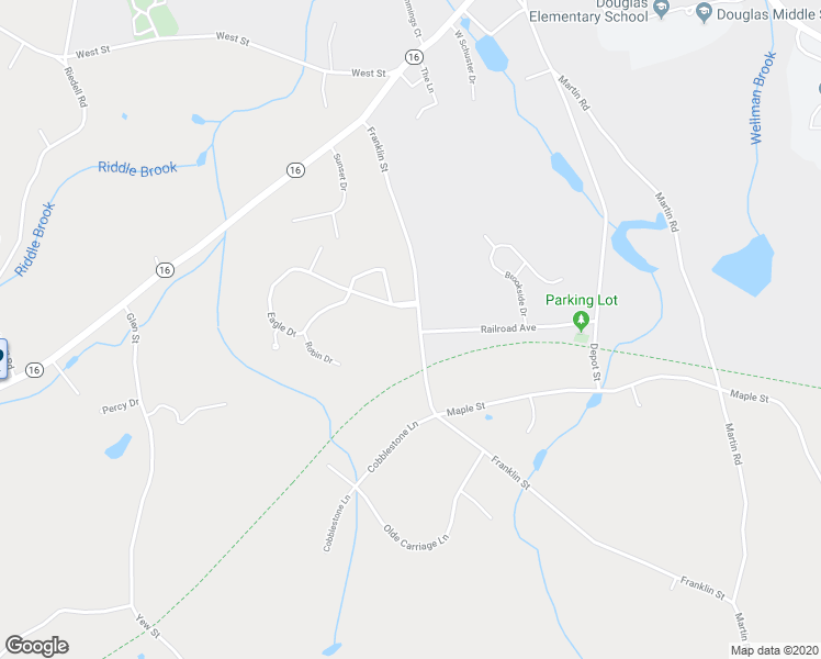 map of restaurants, bars, coffee shops, grocery stores, and more near 1 Railroad Avenue in Douglas