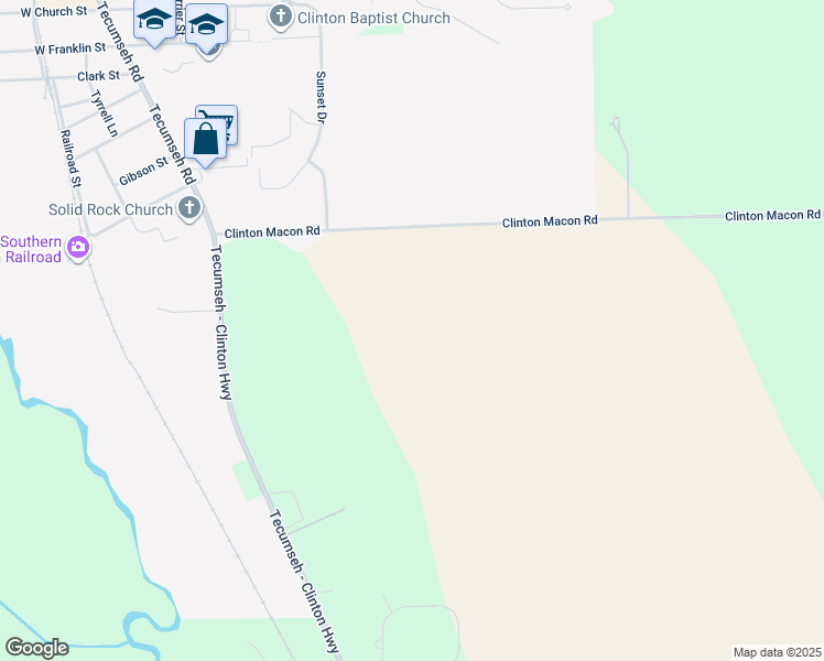 map of restaurants, bars, coffee shops, grocery stores, and more near in Clinton