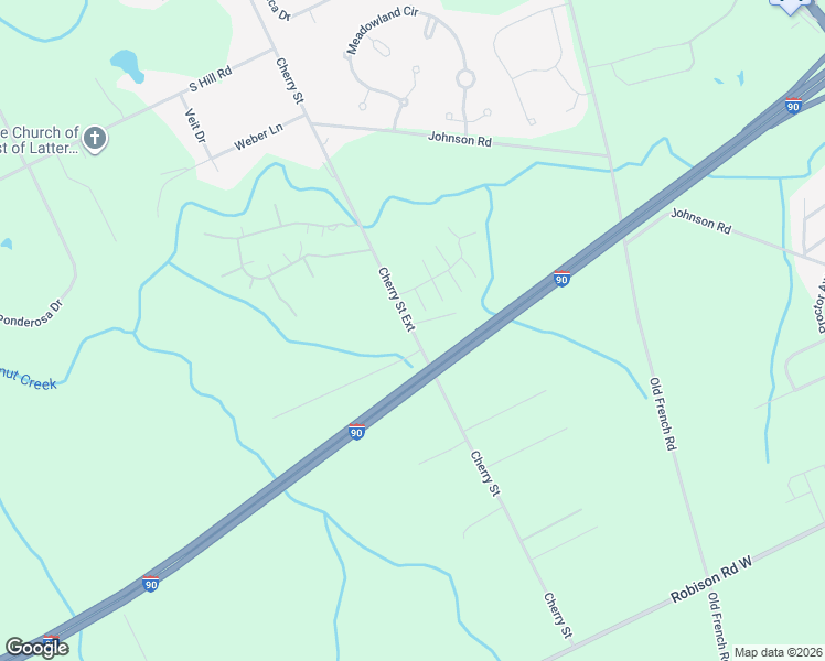 map of restaurants, bars, coffee shops, grocery stores, and more near Cherry Street Extension in Erie