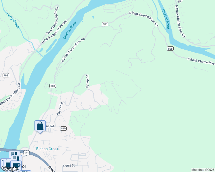 map of restaurants, bars, coffee shops, grocery stores, and more near 98025 Crown Terrace in Brookings