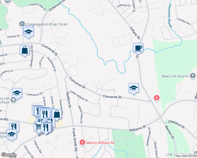 map of restaurants, bars, coffee shops, grocery stores, and more near 24 Tabor Crossing in Longmeadow