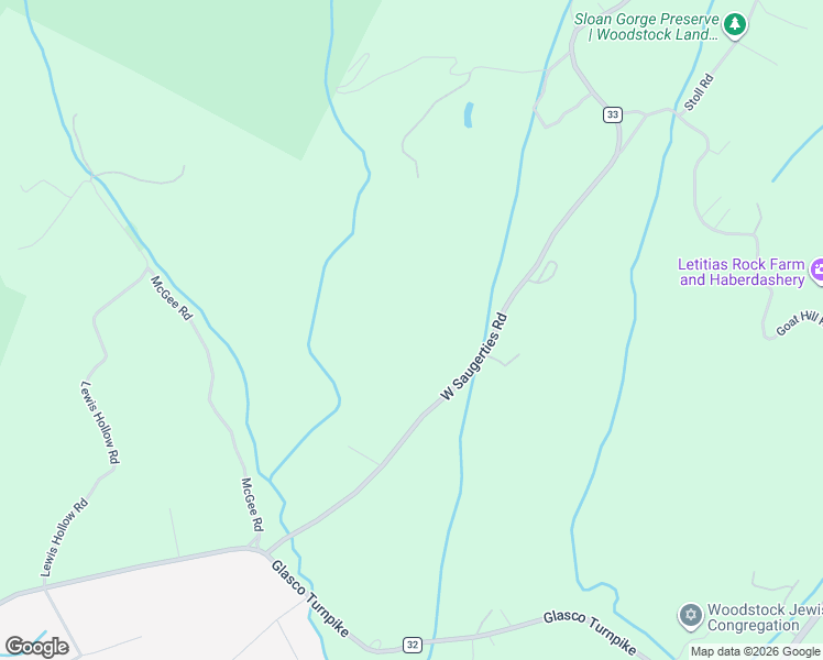 map of restaurants, bars, coffee shops, grocery stores, and more near 95 West Saugerties Road in Woodstock