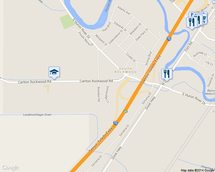 map of restaurants, bars, coffee shops, grocery stores, and more near 12680 Stoneridge Lane in Charter Township of Berlin