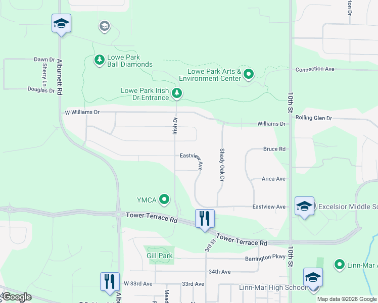 map of restaurants, bars, coffee shops, grocery stores, and more near 212 Eastview Avenue in Marion